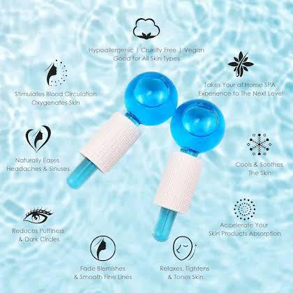 Ice Globes for Face 2Pcs–Enhancing Daily Beauty with Ice Globes for Facials, Skin Tightening & Anti-Aging–Perfect Ice Globes for Reduction of Puffiness & Wrinkles of Face, Neck & Eyes–Pink